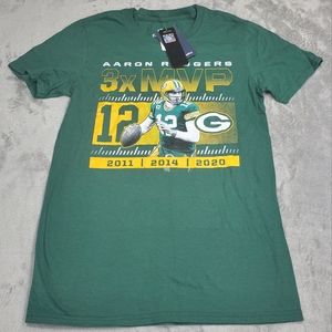 Aaron Rodgers Green Bay Packers 3X MVP T-Shirt - Size Small - New With Tags